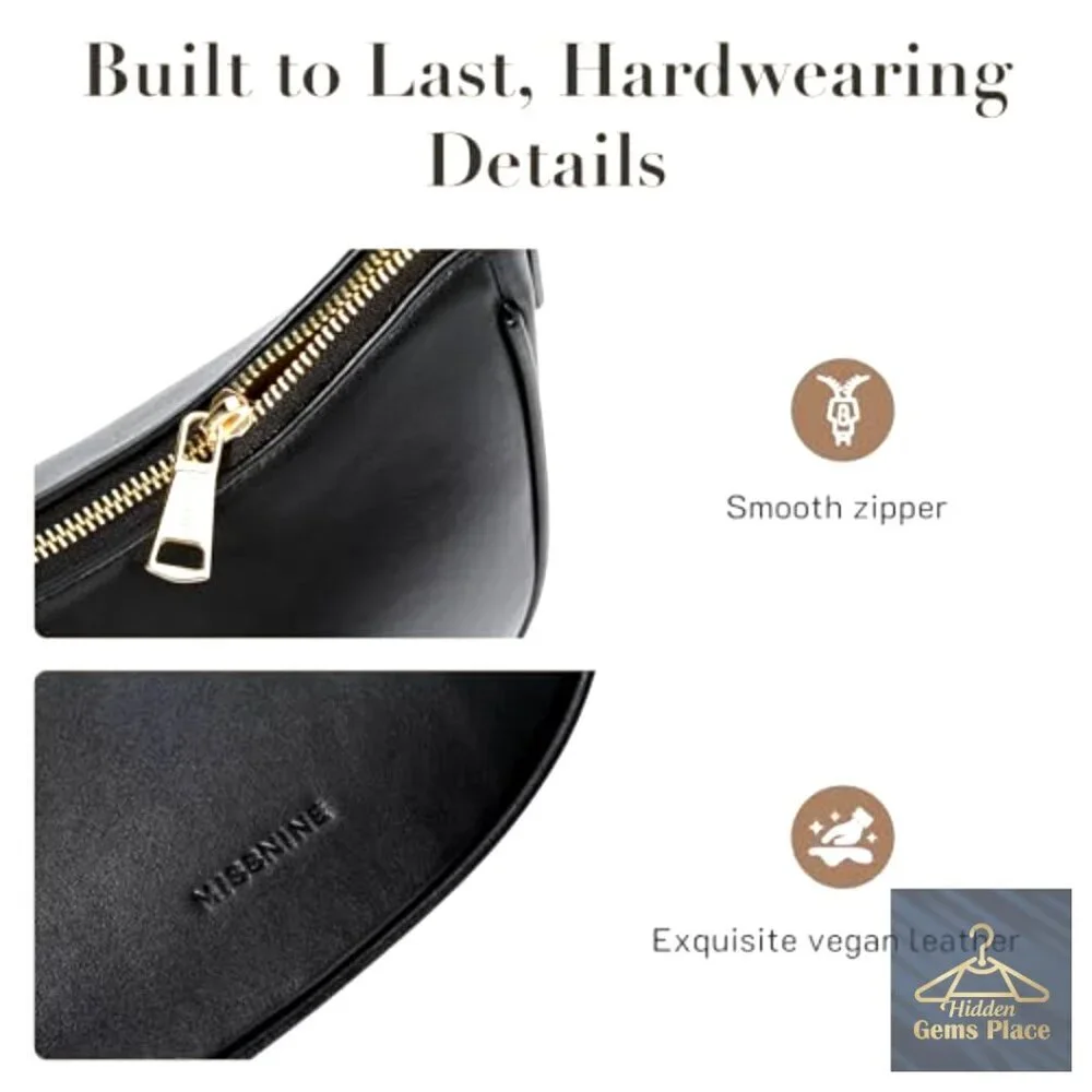 Small Vegan Leather Hobo Shoulder Bag with Adjustable Strap for Daily Use